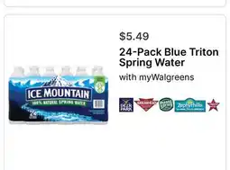 Walgreens 24-Pack Blue Triton Spring Water offer