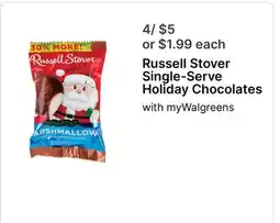 Walgreens Russell Stover Single-Serve Holiday Chocolates offer