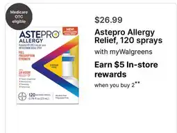 Walgreens Astepro Allergy Relief, 120 sprays offer