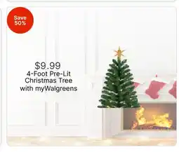 Walgreens 4-Foot Pre-Lit Christmas Tree offer