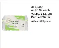 Walgreens 24 - Pack Nice! Purified Water offer