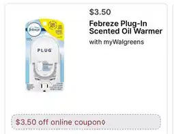 Walgreens Febreze Plug-In Scented Oil Warmer offer