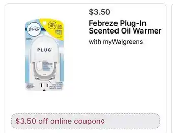 Walgreens Febreze Plug-In Scented Oil Warmer offer