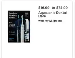 Walgreens Aquasonic Dental Care offer