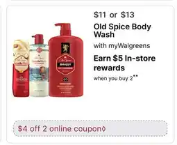 Walgreens Old Spice Body Wash offer