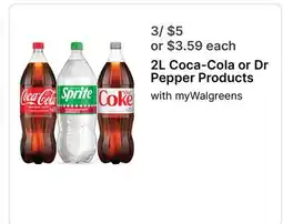 Walgreens 2L Coca-Cola or Dr Pepper Products offer