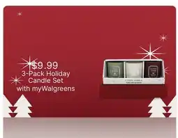 Walgreens 3-Pack Holiday Candle Set offer