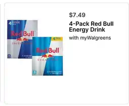 Walgreens 4-Pack Red Bull Energy Drink offer