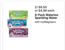 Walgreens 8-Pack Waterloo Sparkling Water offer
