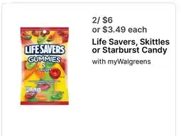 Walgreens Life Savers, Skittles or Starburst Candy offer