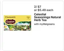 Walgreens Celestial Seasonings Natural Herb Tea offer