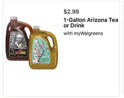 Walgreens 1-Gallon Arizona Tea or Drink offer