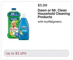 Walgreens Dawn or Mr. Clean Household Cleaning Products offer