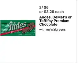 Walgreens Andes, DeMet's or Toffifay Premium Chocolate offer