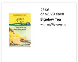 Walgreens Bigelow Tea with myWalgreens offer
