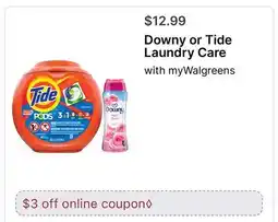 Walgreens Downy or Tide Laundry Care offer