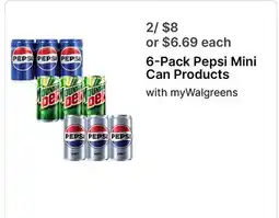 Walgreens Pepsi Mini Can Products offer