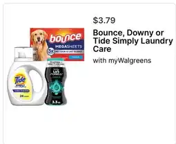 Walgreens Bounce, Downy or Tide Simply Laundry Care offer