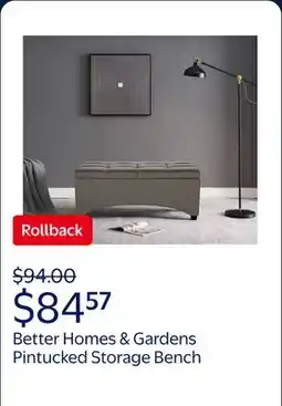 Walmart Better Homes & Gardens Pintucked 42 Storage Bench, Taupe offer