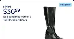 Walmart No Boundaries Women's Tall Block Heel Boots offer