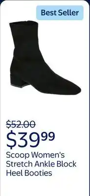 Walmart Scoop Women's Stretch Ankle Block Heel Booties offer