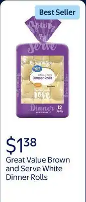 Walmart Great Value Brown and Serve White Dinner Rolls offer