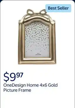 Walmart OneDesign Home 4x6 Gold Picture Frame with Bow Detail offer