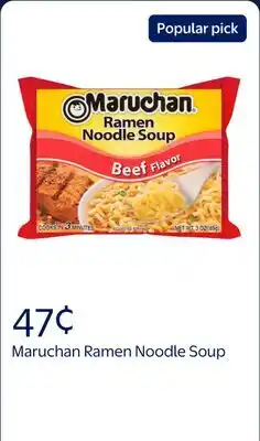 Walmart Maruchan Ramen Noodle Soup, Beef Flavor Instant Noodles, Shelf Stable offer