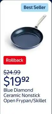 Walmart Blue Diamond Toxin Free Ceramic Nonstick Safe Open Frypan/Skillet offer
