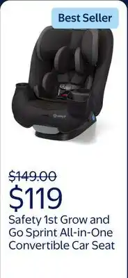 Walmart Safety 1st Grow and Go Sprint All-in-One Convertible Car Seat, Black Beauty II offer