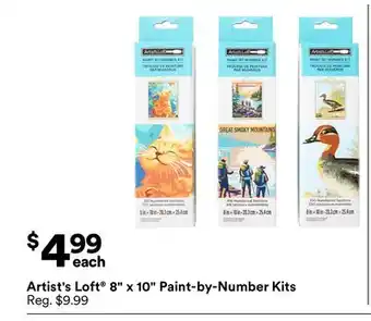 Michaels Artist's Loft 8 x 10 Paint-by-Number Kits offer