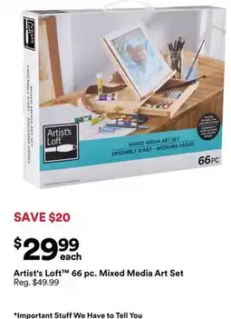 Michaels Artist's Loft 66 pc. mixed media Art Set offer