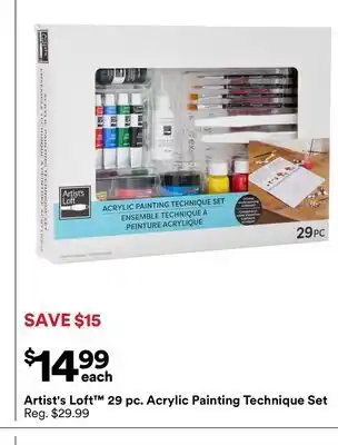 Michaels Artist's Loft 29 pc. Acrylic Painting Technique Set offer