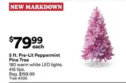 Michaels 5 ft. Pre-Lit Peppermint Pine Tree offer