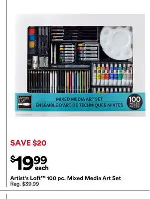 Michaels Artist's Loft 100 pc. mixed media Art Set offer