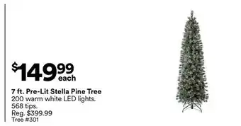 Michaels 7 ft. Pre-Lit Stella Pine Tree offer
