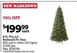 Michaels 9 ft. Pre-Lit Rothwell Fir Tree offer