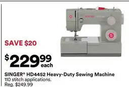 Michaels SINGER HD4452 Heavy-Duty Sewing Machine offer