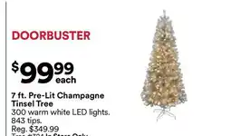 Michaels 7 ft. Pre-Lit Champagne Tinsel Tree offer
