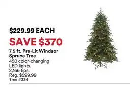Michaels 7.5 ft. Pre-Lit Windsor Spruce Tree offer