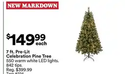 Michaels 7 ft. Pre-Lit Celebration Pine Tree offer