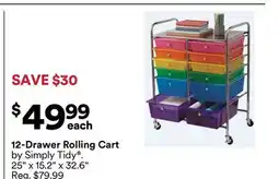 Michaels 12-Drawer rolling Cart by Simply Tidy offer
