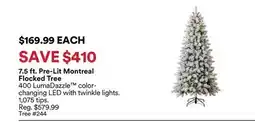 Michaels 7.5 ft. Pre-Lit Montreal Flocked Tree offer