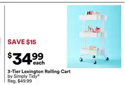 Michaels 3-Tier Lexington rolling Cart by Simply Tidy offer