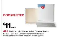 Michaels Artist's Loft Super value Canvas Packs offer