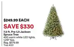 Michaels 7.5 ft. Pre-Lit Jackson Spruce Tree offer
