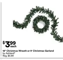 Michaels 18 Christmas Wreath or 9' Christmas Garland by Ashland offer
