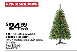 Michaels 4 ft. Pre-Lit Lakewood Spruce Tree Multi offer