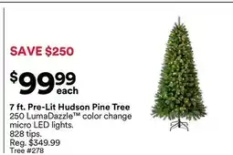 Michaels 7 ft. Pre-Lit Hudson Pine Tree offer