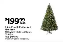 Michaels 7.5 ft. Pre-Lit rutherford Pine Tree offer